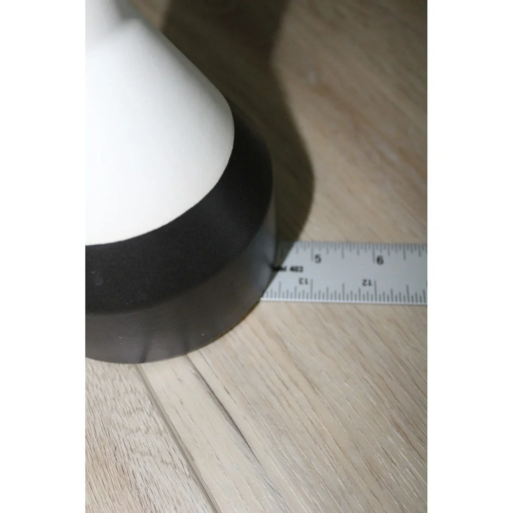West Elm Ceramic Stem Vase Black White Colorblock Mid Century Modern Decor 5.5in